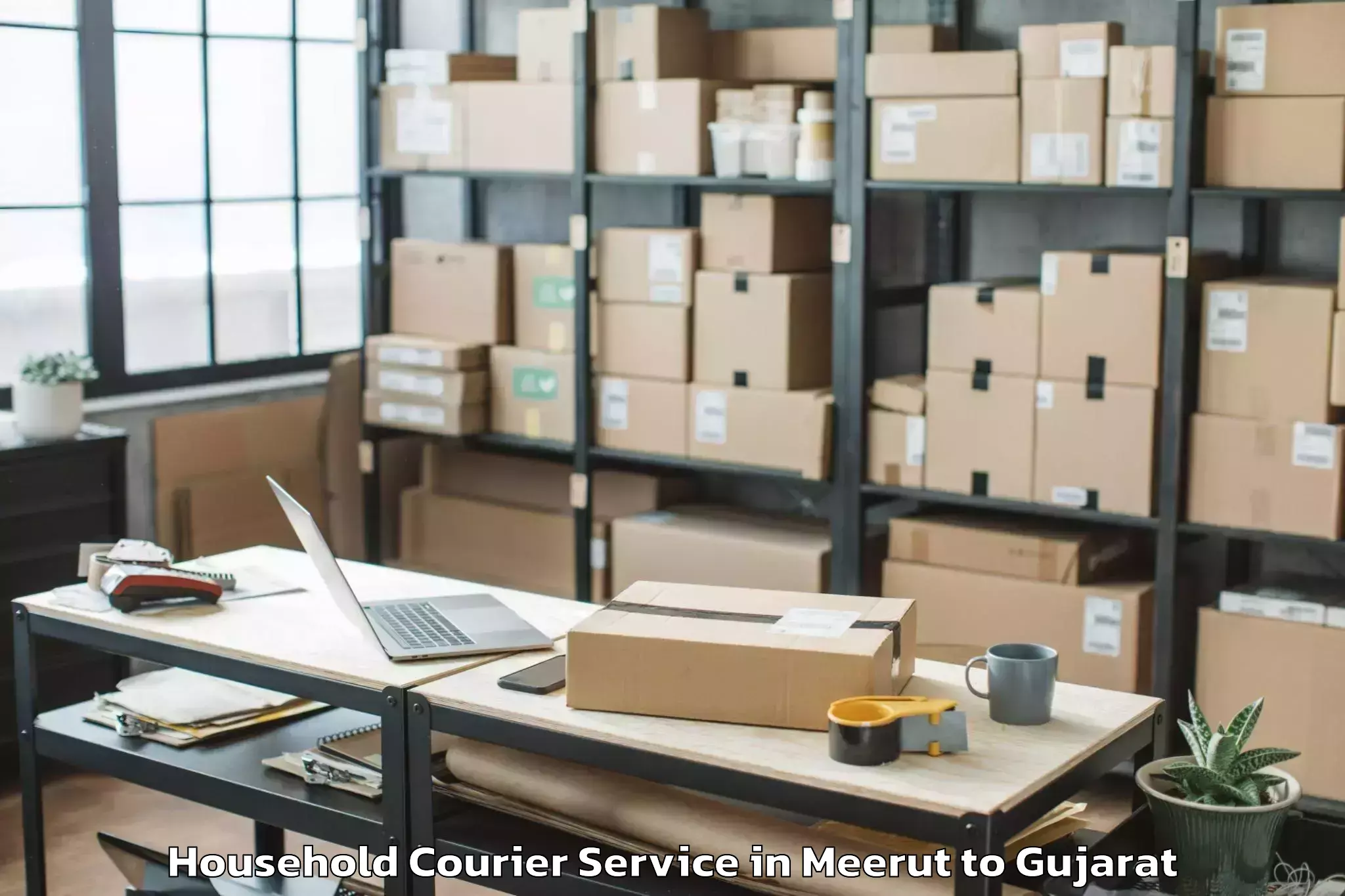 Meerut to Gujarat Ayurved University Jam Household Courier Booking